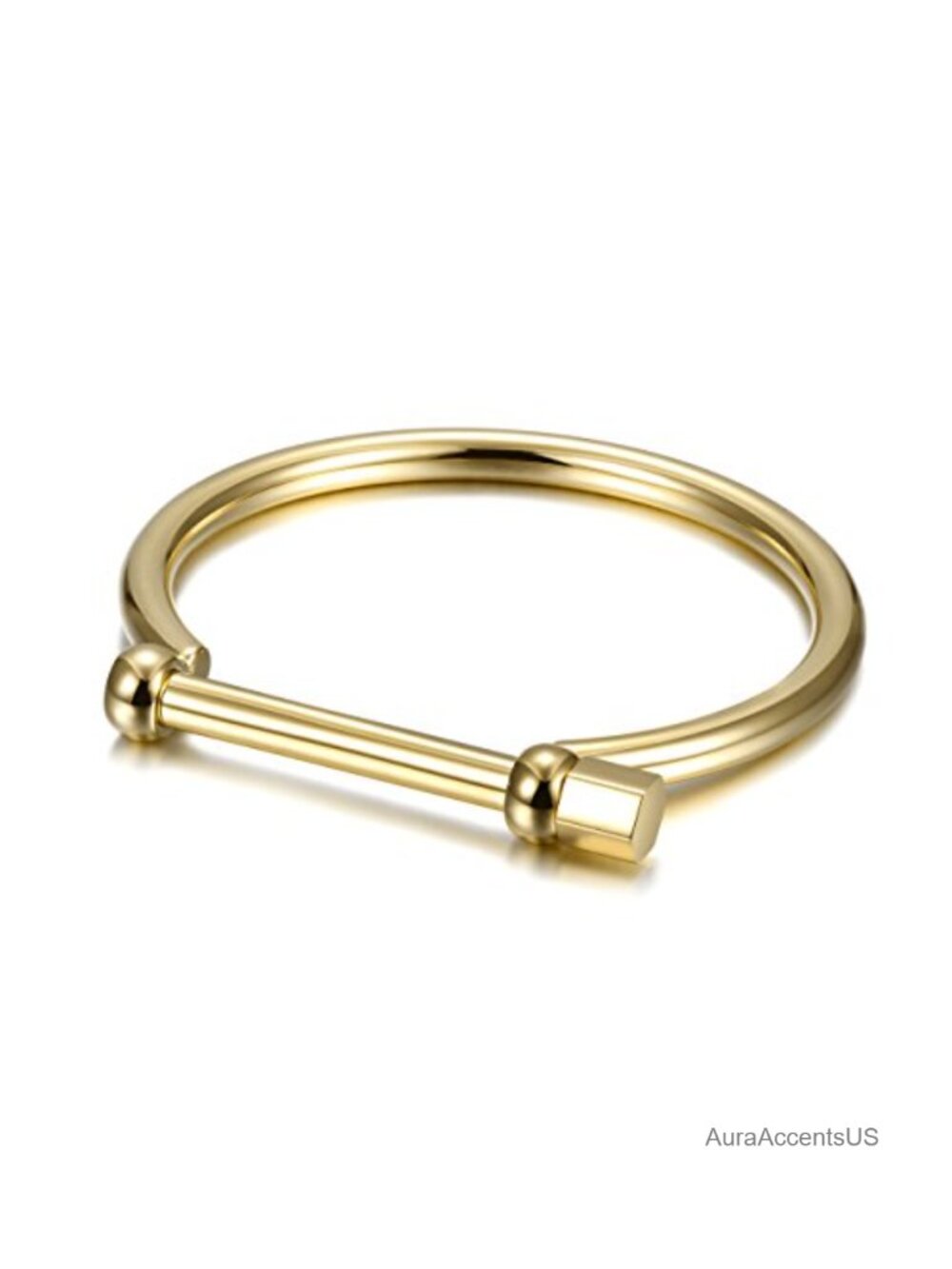 Screw Closure Cuff Bangle Bracelet Stainless Steel 7.25"-8.5"